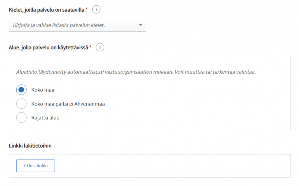 PTV:n käyttöliittymä: palvelun perustiedot osa 4.